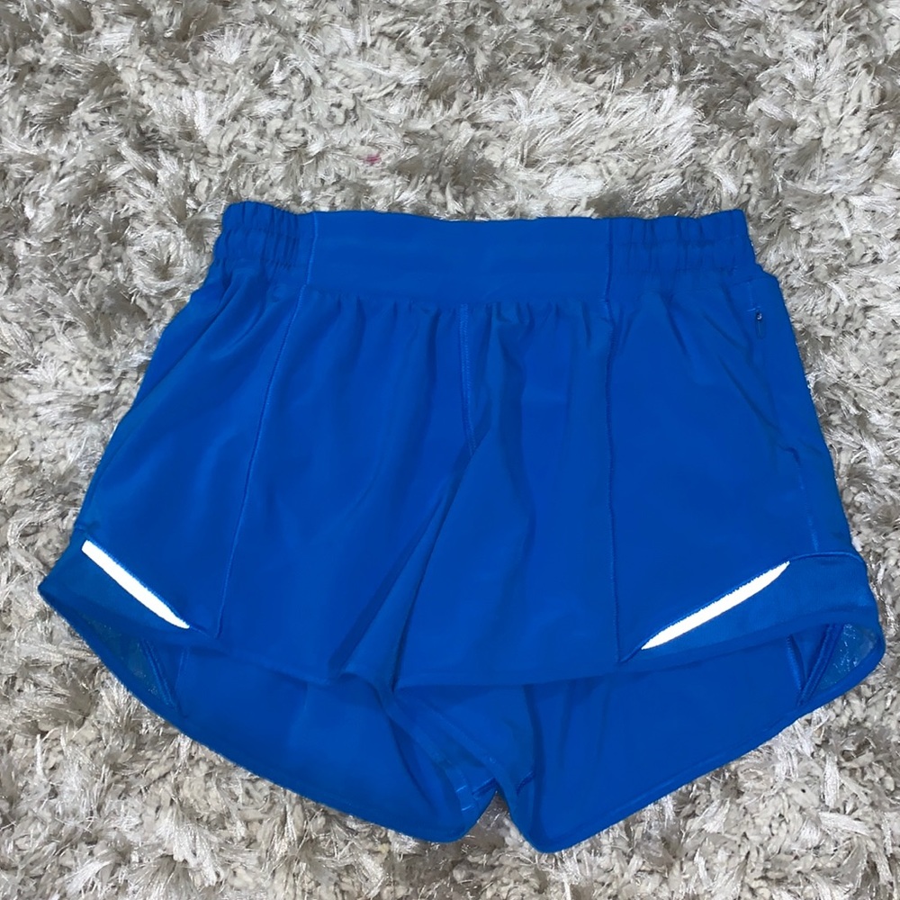 Blue Lululemon Hotty Hot Size 6 4” Shorts